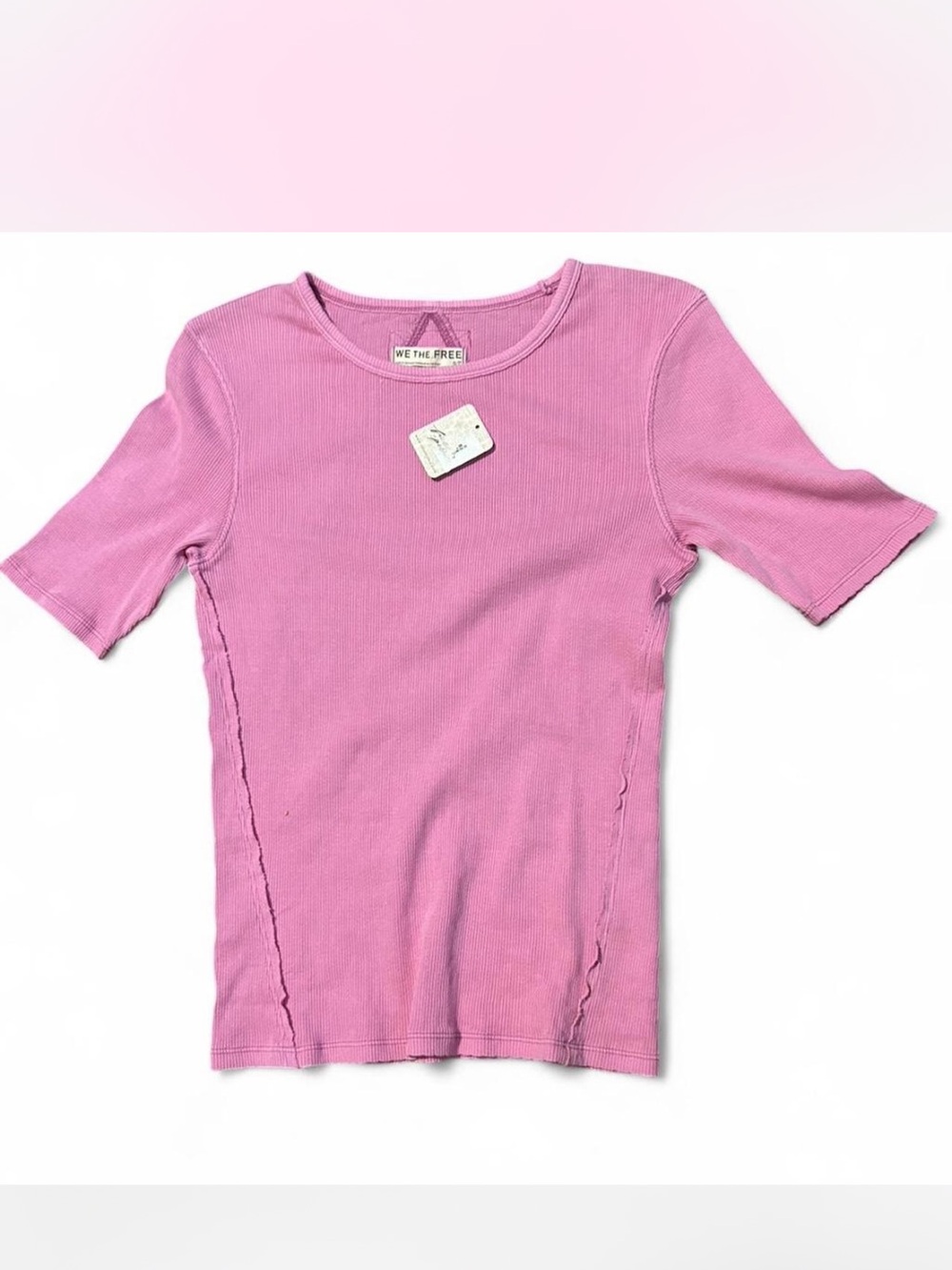 We The Free women’s pink Short Sleeve Ribbed Tee